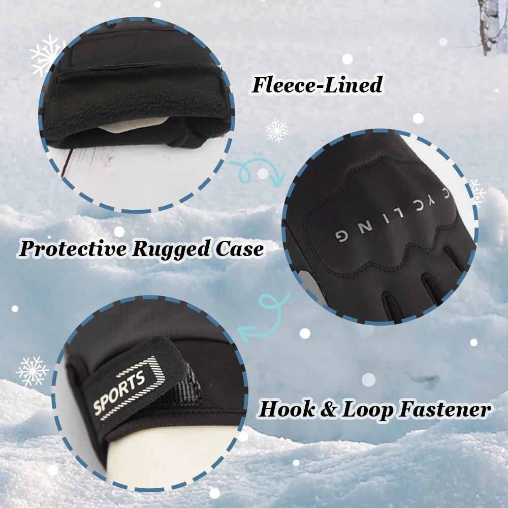 Guantes Térmicos para hombre y mujer, guantes cálidos de invierno con dedos completos, guantes calentadores de manos antideslizantes con forro polar para pantalla táctil, caza y ciclismo - imagen 4
