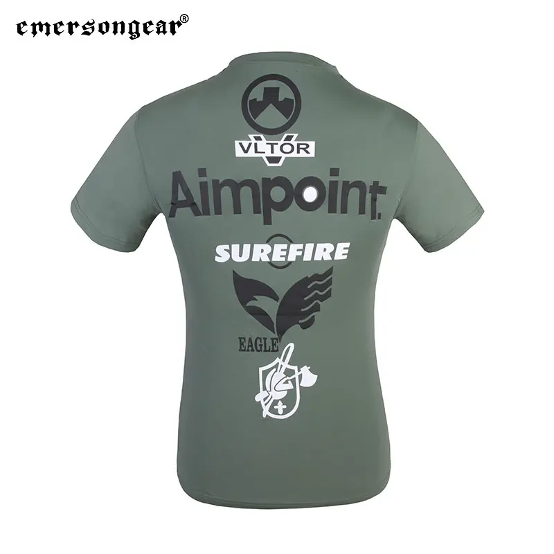 Vista trasera y de costados de la camiseta táctica Emersongear
