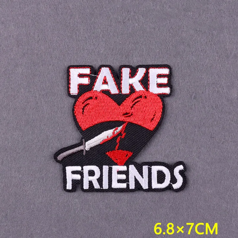 5 unids/lote parche bordado palabras parches para ropa DIY lema rayas planchar en parches en la ropa insignias divertidas en la mochila - imagen 2