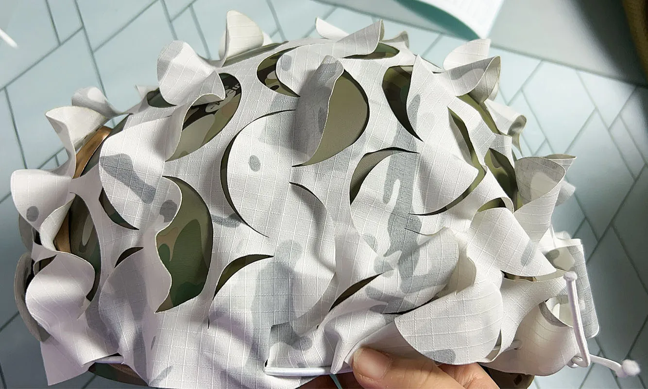 MCAP invierno camuflaje blanco nieve Camo 3D cubierta de casco táctico al aire libre tiras de tela, bufanda máscara, guantes, gorra, correas - imagen 4