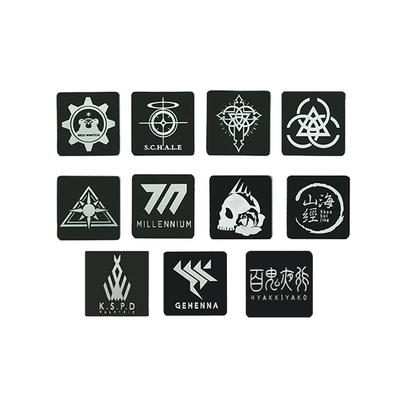 Parche de Metal de juego de archivo azul, Abydos Arius Millennial Gheina, insignia táctica de cubo de 1 pulgada para decoración de ropa y mochila - imagen 5