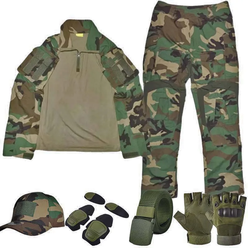 Uniforme de camuflaje Woodland GEN3, trajes tácticos, camisas de combate, pantalones Cargo, ropa de trabajo de Paintball Airsoft, conjunto deportivo para sesión de exploración