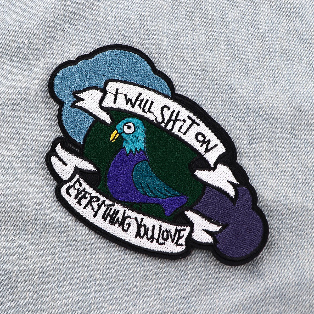 Parche bordado de palomas y pájaros, parche de animales de dibujos animados, parches para planchar en la ropa, ropa, Jeans, coser pegatinas - imagen 2