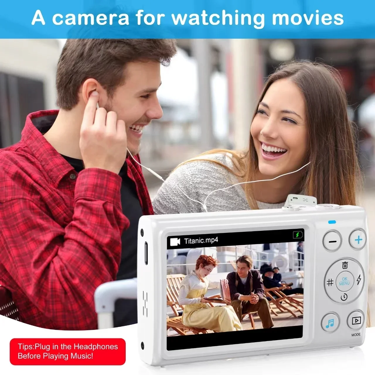 Cámara Digital 4K de 64MP, reproductor MP3, videocámara de vídeo para niños de 64 millones de píxeles, cámara Vlog con Zoom 18X, regalo para fotografía de estudiantes - imagen 3