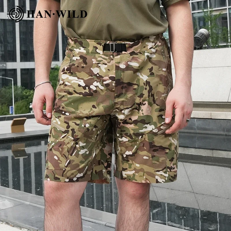 Pantalones cortos informales de secado rápido para hombre, pantalones tácticos Softair, pantalones cortos de combate impermeables, pantalones cortos de carga para acampar, senderismo, ropa de calle corta - imagen 2