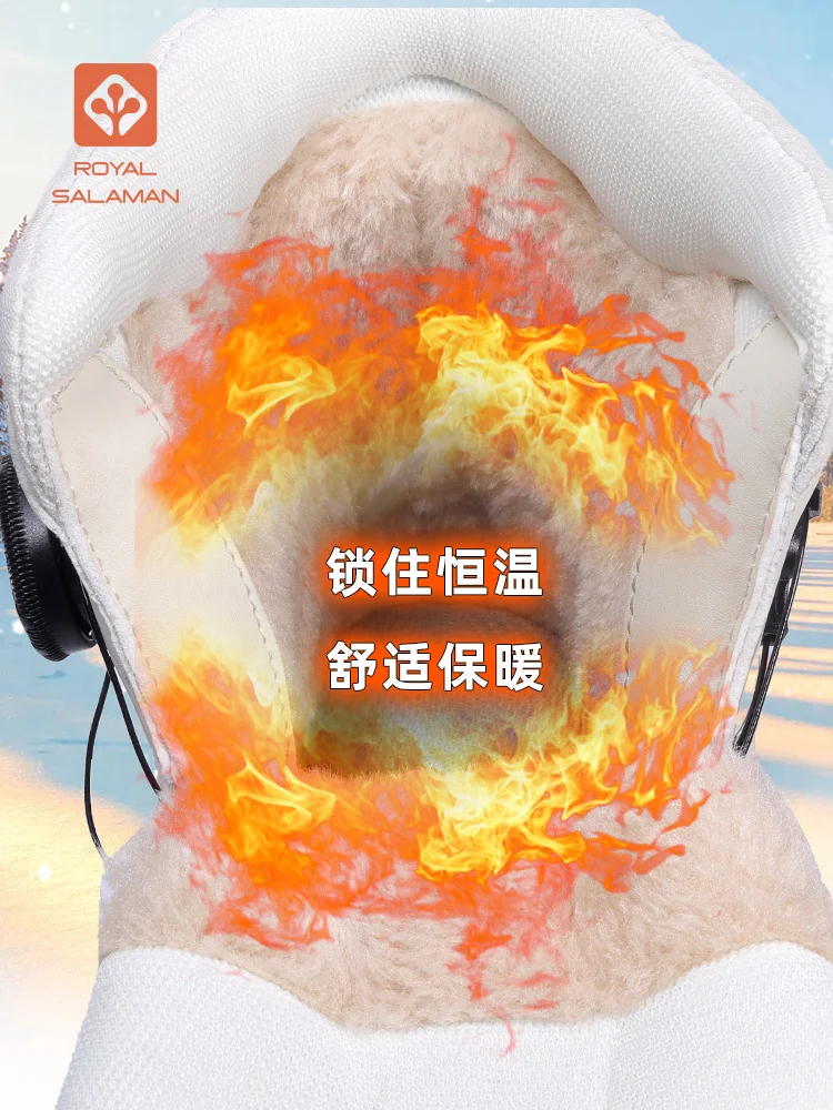 SALAMAN 2025 botas de nieve al aire libre, zapatos de senderismo para hombre, botas impermeables para mujer, zapatillas de trekking, botas de esquí cálidas de lana de alta calidad para invierno - imagen 4