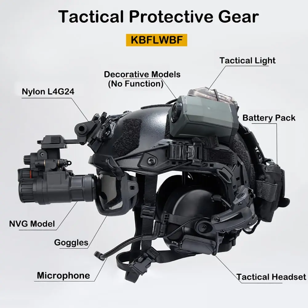 Casco táctico Airsoft Paintball rápido con juego de auriculares de comunicación gafas casco luz de señal para entrenamiento de caza de Paintball - imagen 2