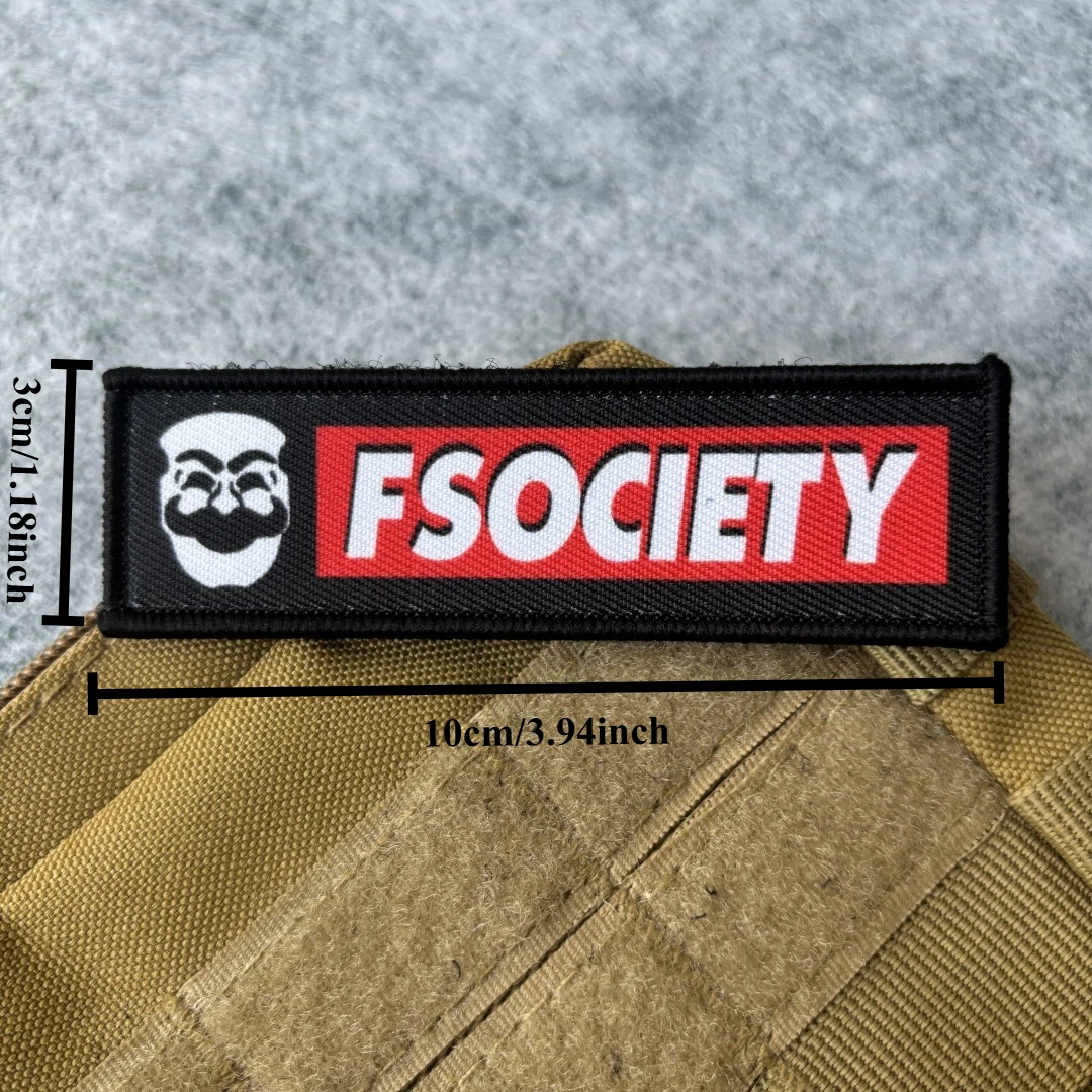 Parche táctico FSociety Mr Robot, parches divertidos de gancho y bucle, brazalete con versículo de la Biblia, insignia de moral del ejército militar, pegatinas para mochila - imagen 4
