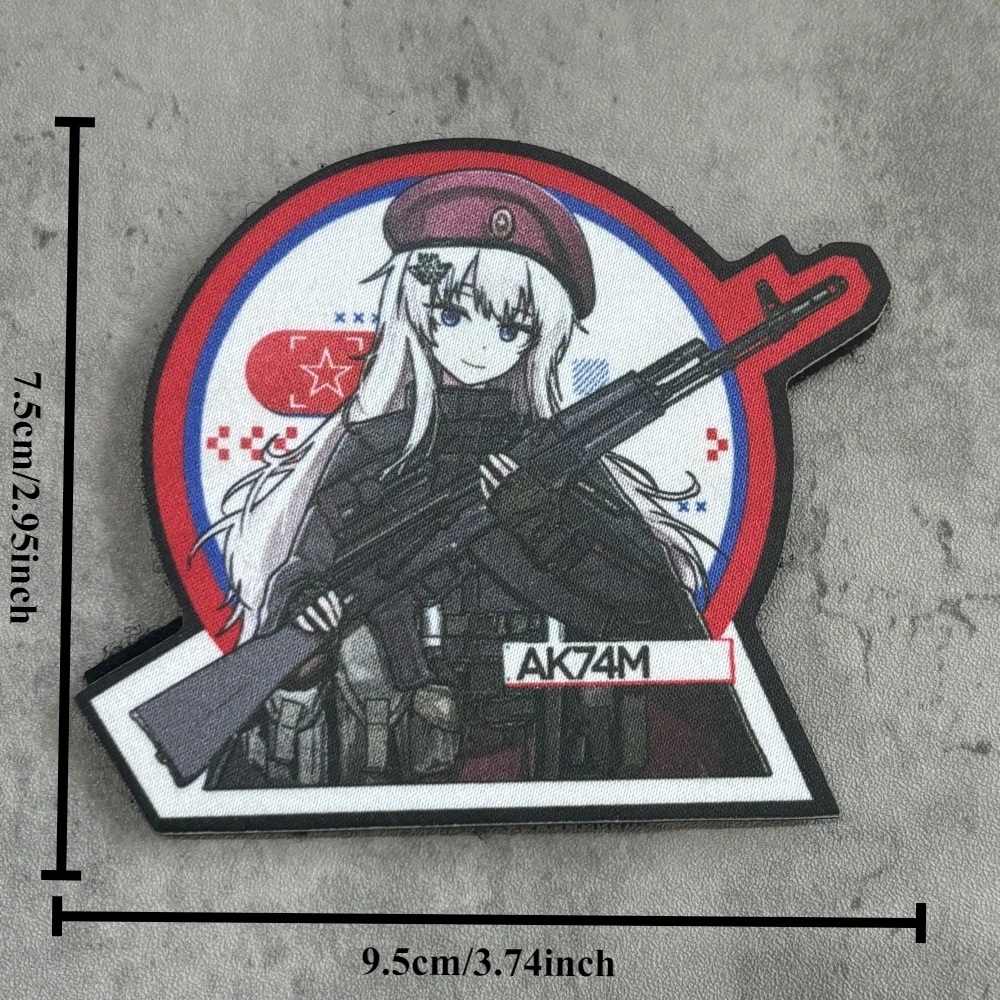 Parche táctico de moral de Anime para niña, emblema con gancho y bucle impreso para chica, insignia militar, brazalete de combate, pegatinas para mochila - imagen 2