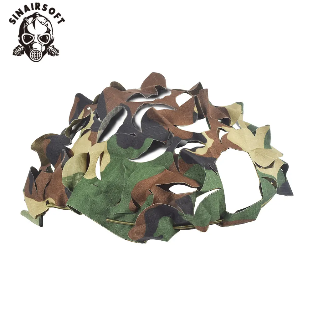 Cubierta táctica para casco de camuflaje 3D, malla de nailon, cordón cortado con láser para caza de Paintball, accesorios para casco de juego CS - imagen 3