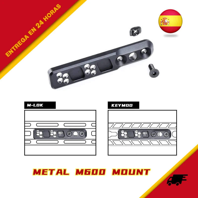 Equipo táctico M300 M600, Base de montaje para linterna, soporte Vertical de Metal negro, soporte para linterna libélula, accesorios tácticos