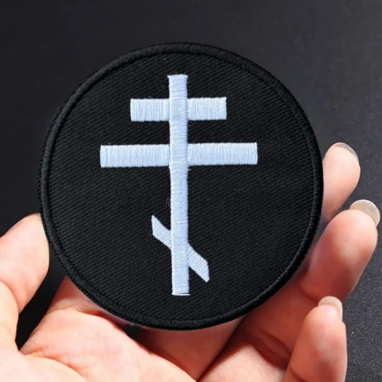 Parches militares tácticos rusos de doble cruz bordados ortodosis para ropa, apliques personalizados de moral, pegatinas de gancho y bucle - imagen 4