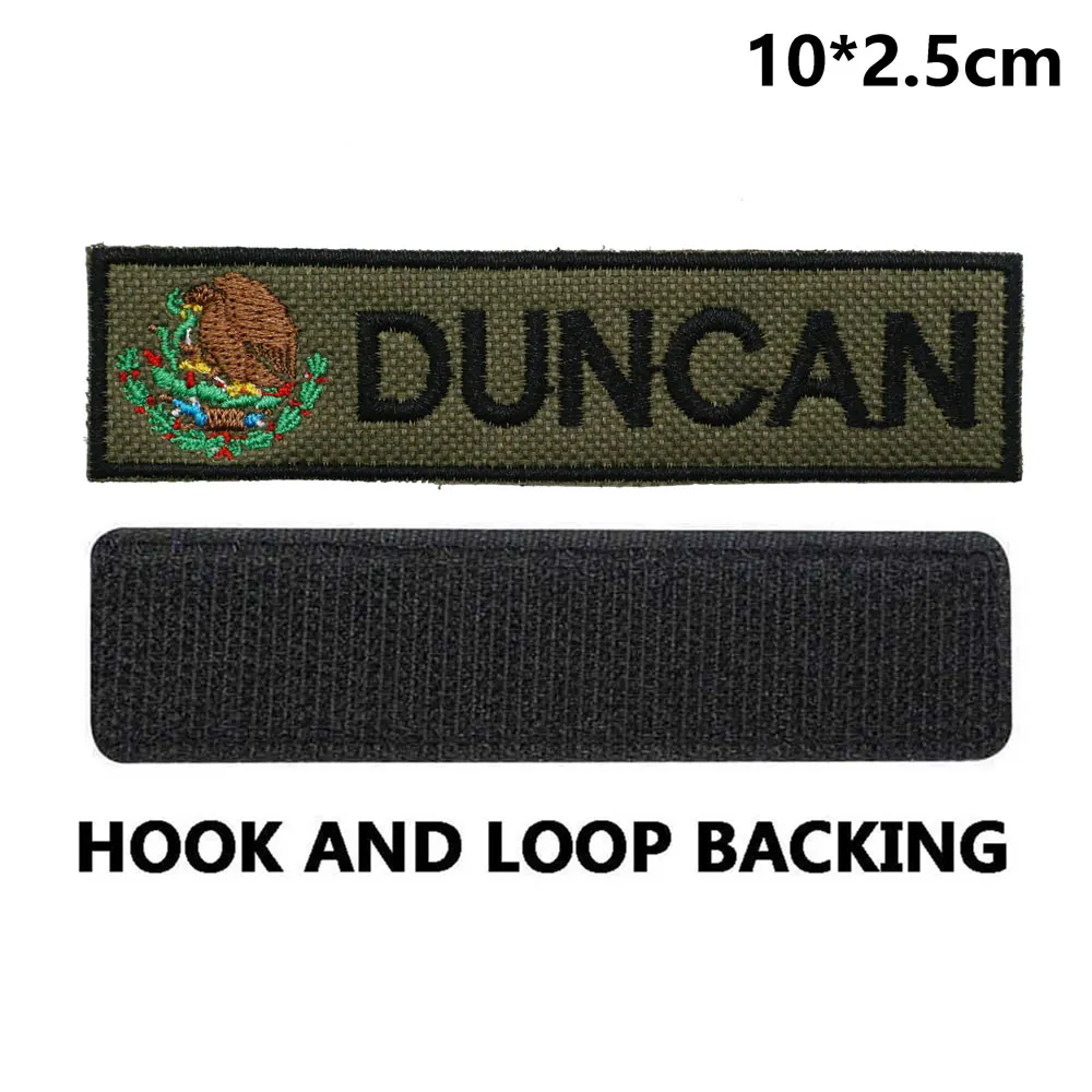 Parche bordado con nombre de la bandera mexicana, texto personalizado con respaldo de gancho para ropa, sombrero, mochila - imagen 4