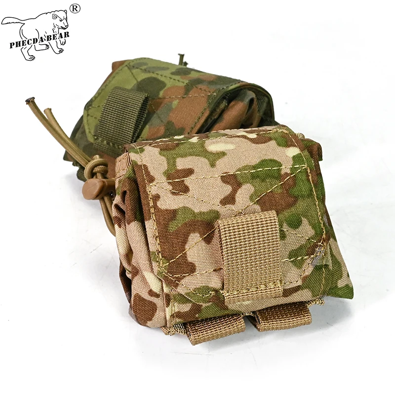 Bolsa de utilidad MOLLE táctica de nailon resistente al agua 500D plegable con camuflaje Flecktarn/MT para EDC al aire libre - imagen 3