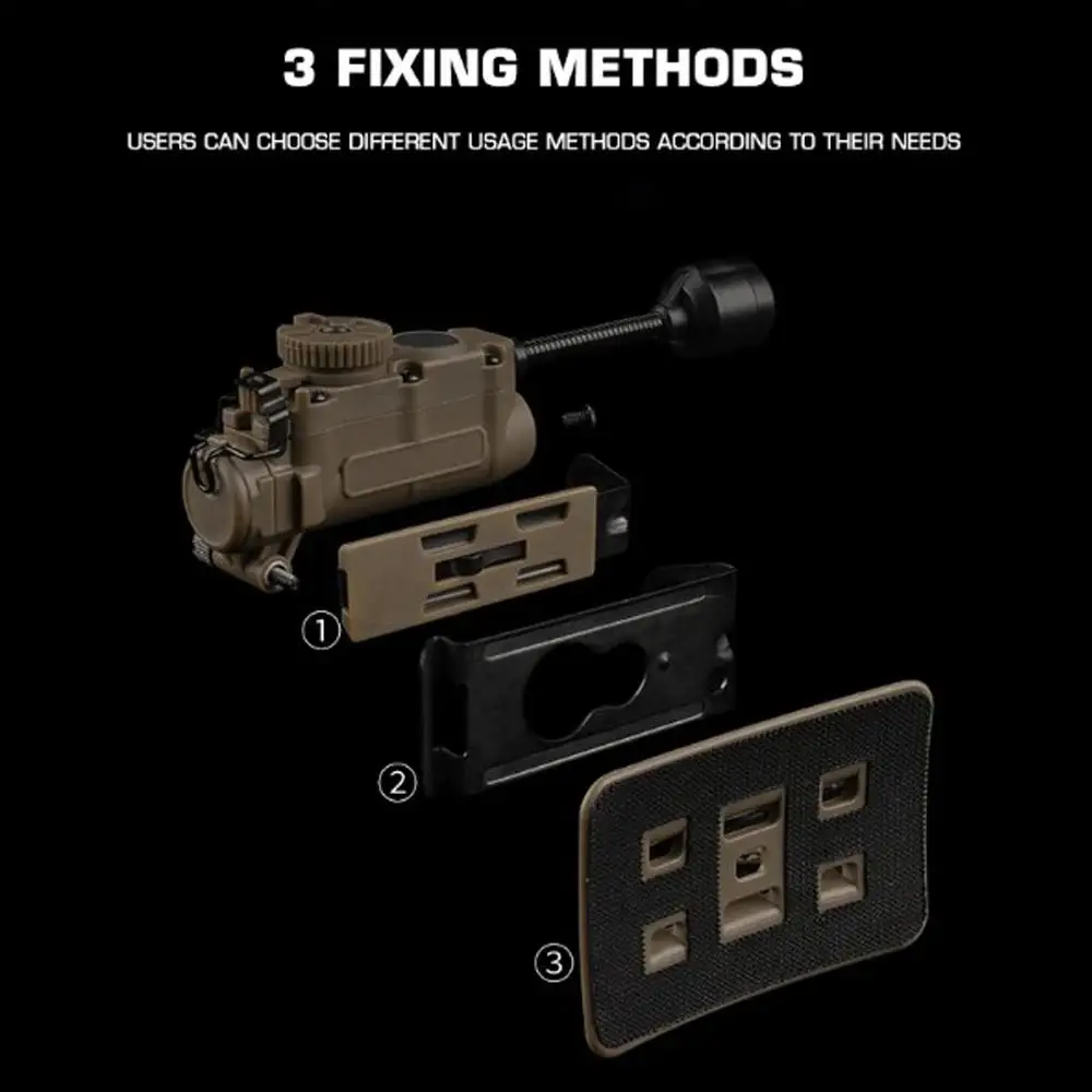 Luz táctica para casco Airsoft, modo rojo/verde/azul/blanco/IR, multiusos, para caza al aire libre, Camping, luz de señal de supervivencia de emergencia - imagen 3