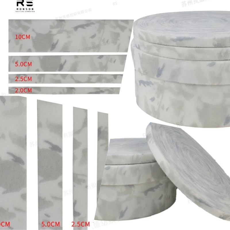 Chaleco táctico de camuflaje blanco, accesorios para cinturón, traje de rana, funda para casco, cinta adhesiva ((sin pegamento en la parte posterior)