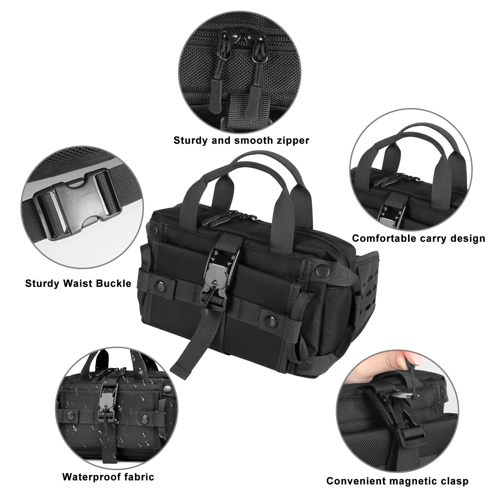 Riñonera táctica para hombre, riñonera deportiva para exteriores, bolso cruzado para el pecho, bolsa de herramientas EDC, bolso impermeable para cinturón de hombro - imagen 3