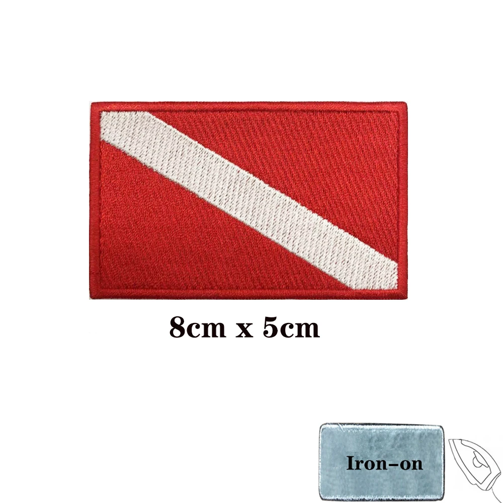 Parches de buceo, brazalete de snorkel, parche bordado, gancho, bucle, hierro, insignia bordada a rayas, 1 ud. - imagen 2