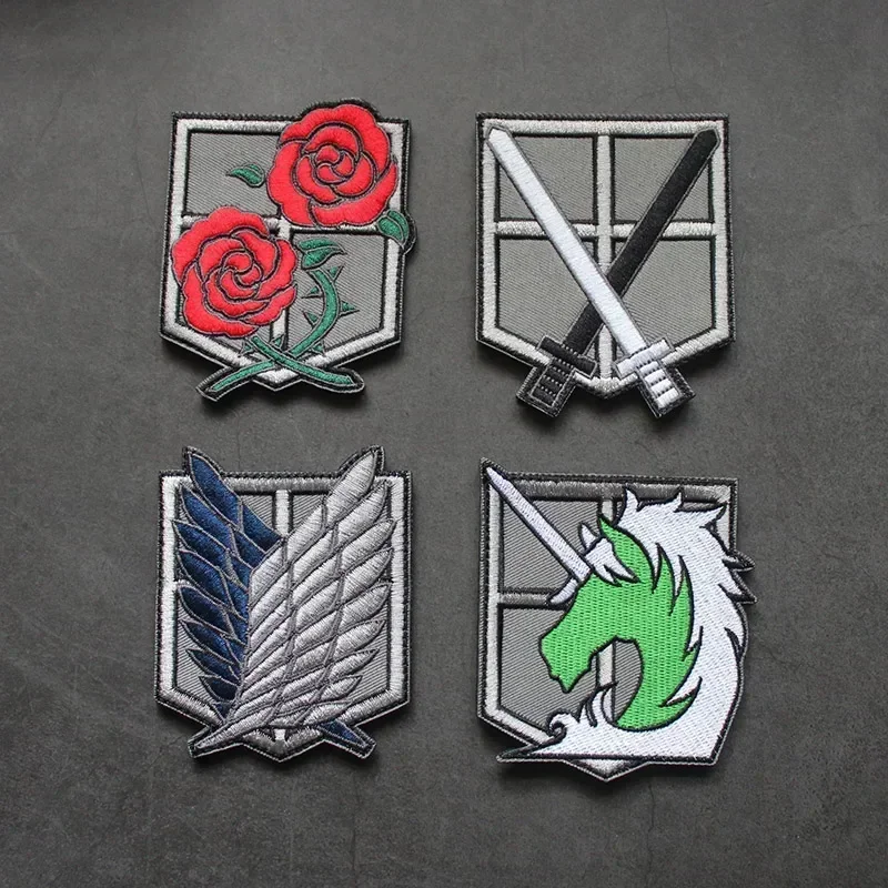 Parches de ataque a los Titanes, calcomanía táctica militar de Anime Wings of Liberty, insignia de moral japonesa, mochila, pegatina de gancho y bucle bordada - imagen 4