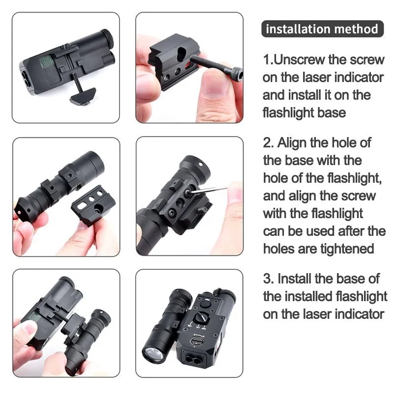 WADSN-linterna láser IR roja de Metal CQBL, M600, M300, PLHV2, interruptor de doble función, traje táctico Airsoft, luz LED para arma de caza - imagen 3