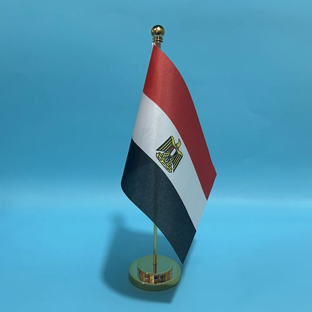 Bandera de la SKY, bandera de escritorio de oficina de Egipto, 14x21cm, bandera nacional de Egipto, pancarta de país, adornos de escritorio, banderas - imagen 3