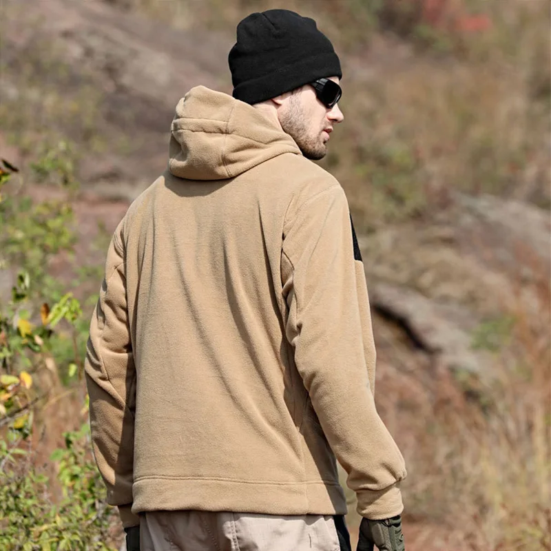 Sudadera con capucha de lana para hombre, suéter táctico militar, térmico, cálido, para exteriores, Otoño e Invierno - imagen 5