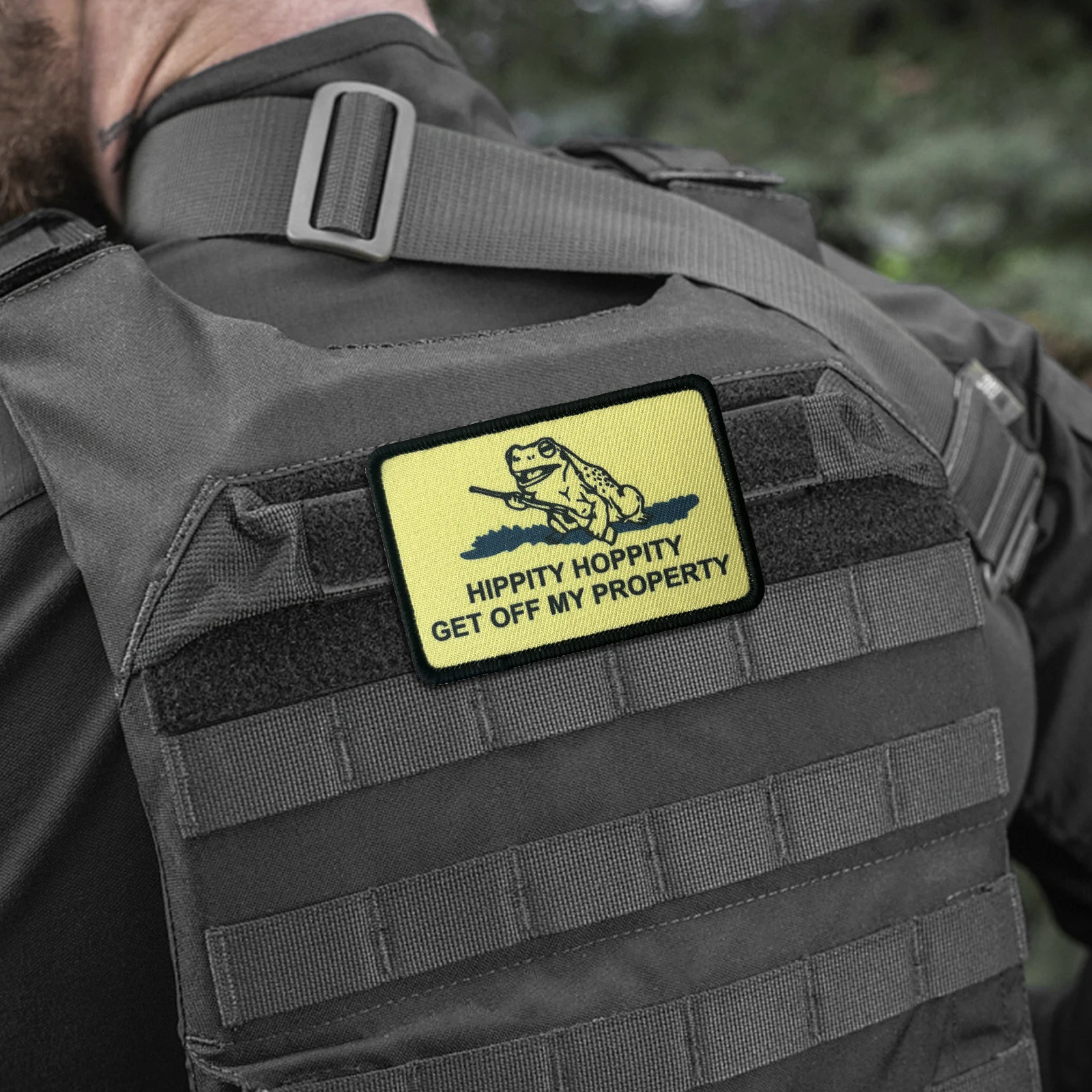 Deje mi territorio rápidamente parches tácticos gancho y bucle Meme parche de bandera insignia de moral del ejército militar pegatinas para mochila - imagen 4