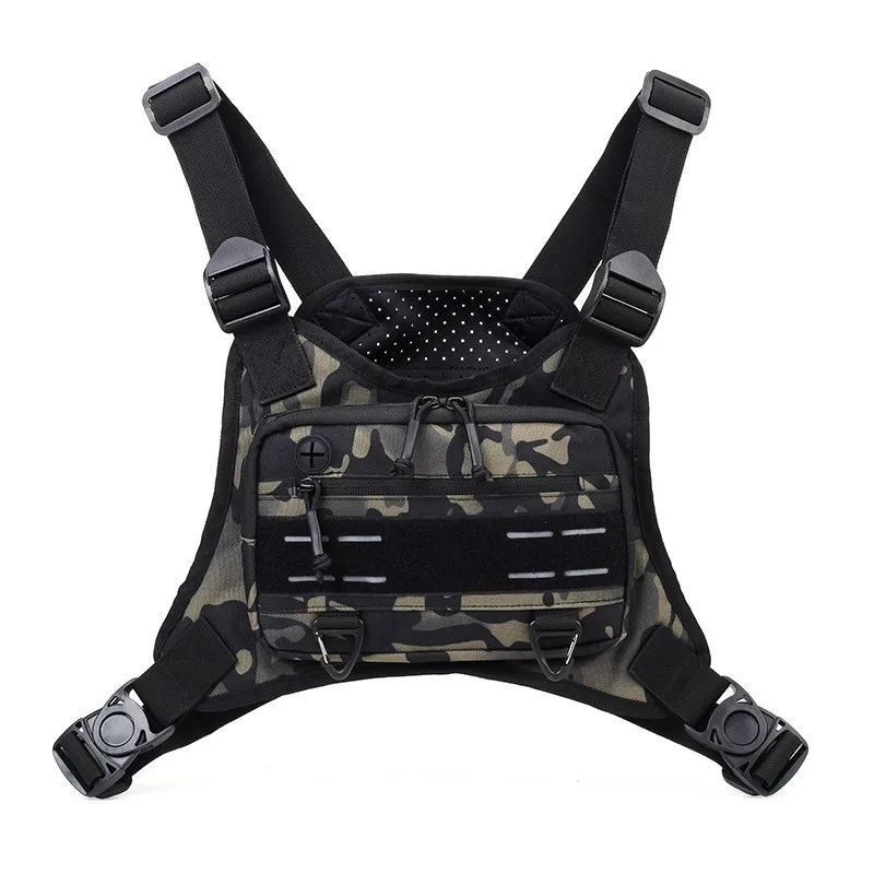 Bolsa de pecho táctica al aire libre, entrenamiento multifuncional para hombres, correr, senderismo, bolsa de fitness, bolsa táctica, chaleco, bolsa al aire libre