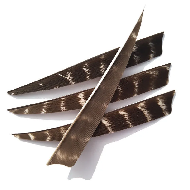 Flecha de plumas con forma de escudo, pluma de pavo Natural, ala derecha para tiro con arco, accesorios de caza, 50 piezas, 5" - imagen 3