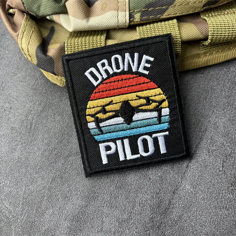Parche táctico militar piloto de drones bordado con velcro - imagen 4