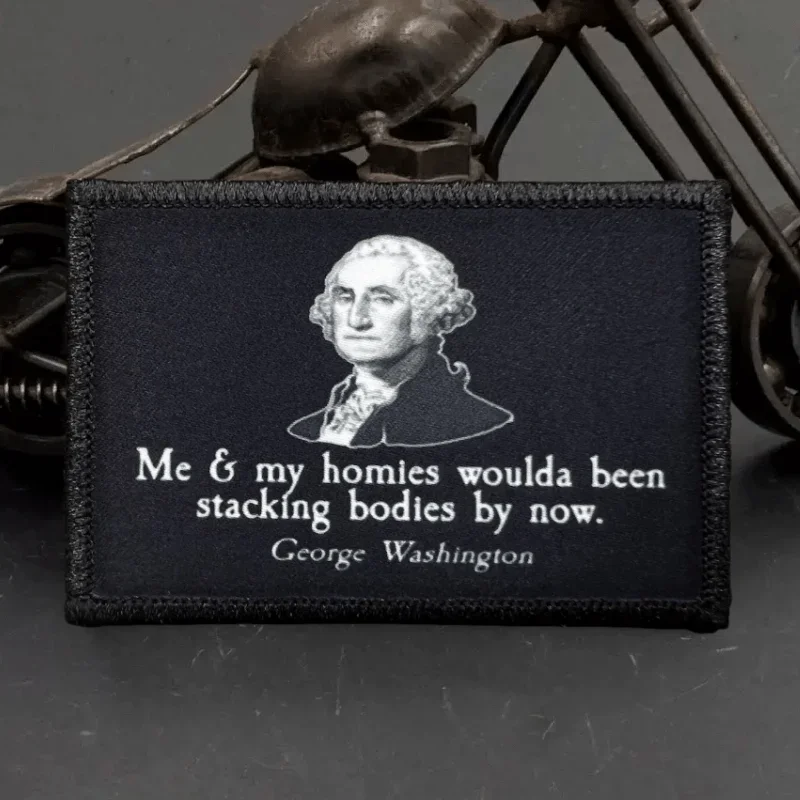 Parche táctico de George Washington para ropa, insignia de moral militar, pegatinas para mochila, brazalete con gancho y bucle, aplique para casco - imagen 4
