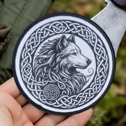 Parche táctico lobo con velcro – Insignia moral para mochila