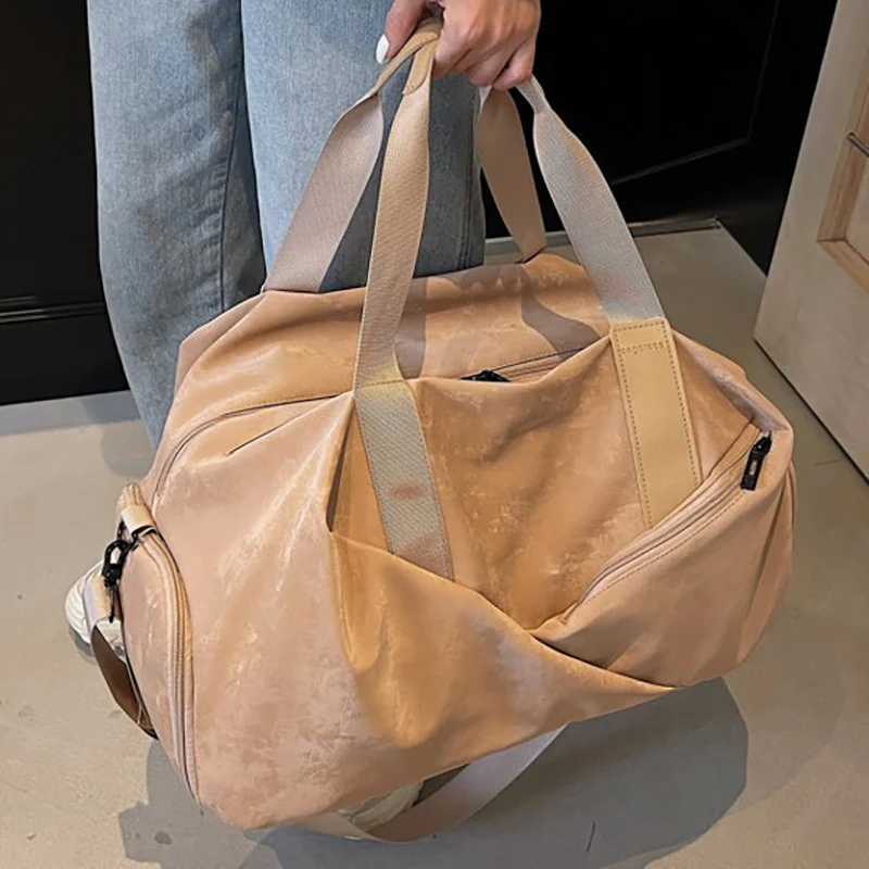 Bolsa de lona deportiva, bolsas de Yoga para gimnasio, húmedo y seco, con paquete de zapatos, para acampar al aire libre, senderismo, escalada, equipaje de mano para natación - imagen 3