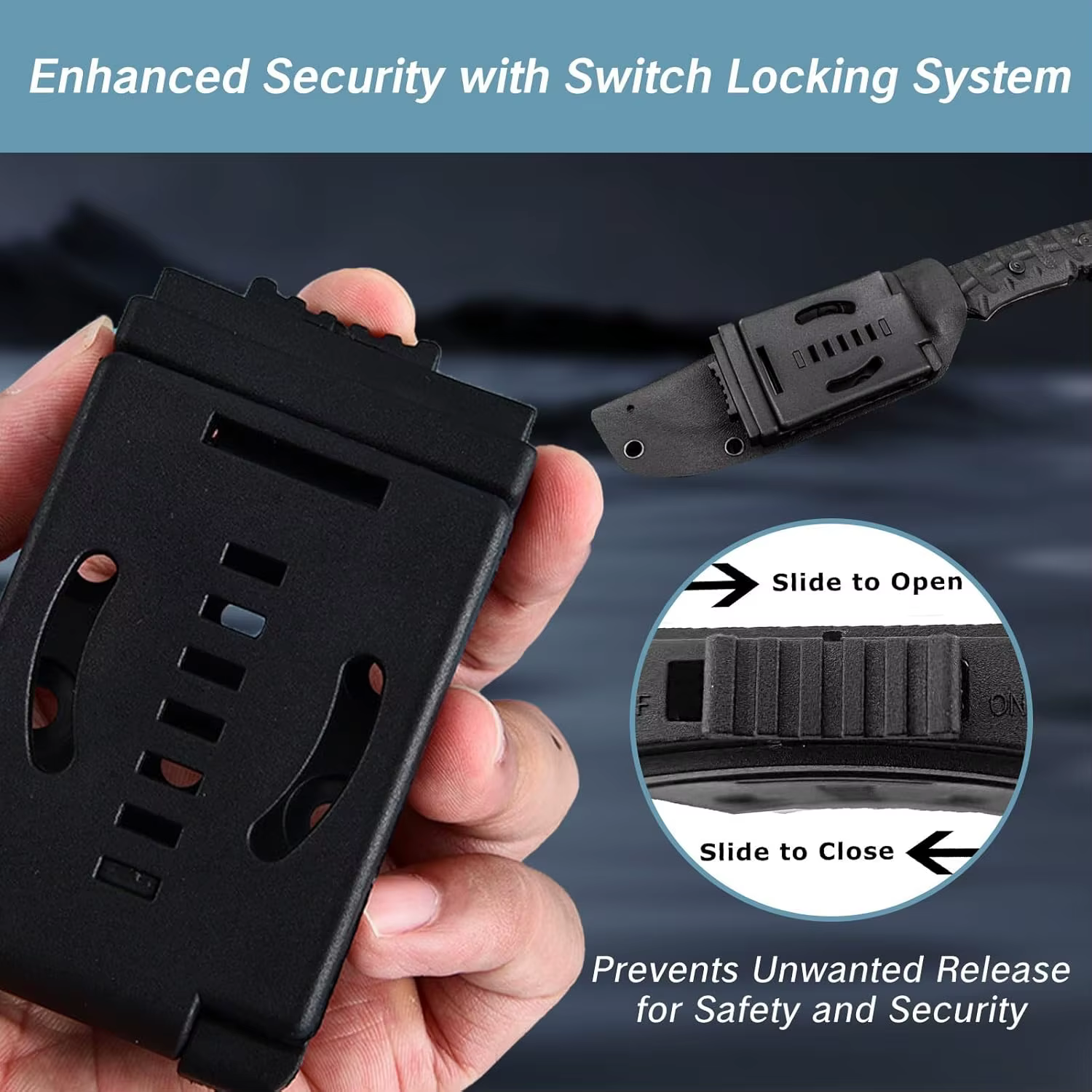 Funda táctica para cuchillo con clip – Portaherramientas universal EDC - imagen 4