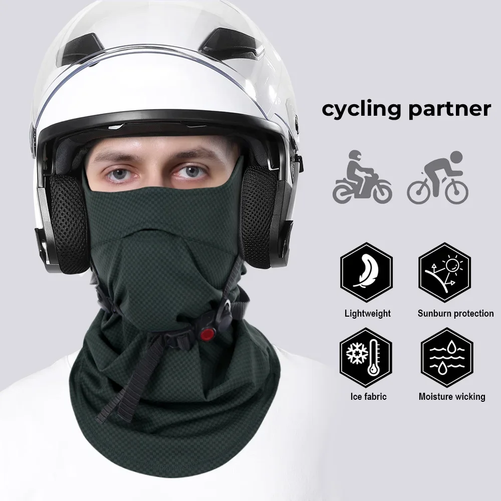 Bufanda de protección UV para hombre, máscara de cobertura facial fresca helada, polaina para el cuello, secado rápido, pesca al aire libre, deportes de ciclismo, senderismo, Bandana de verano - imagen 5