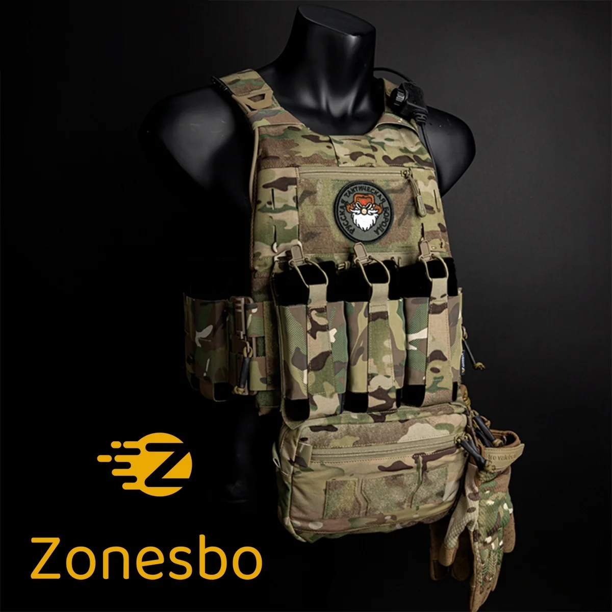 Chaleco portador de placa táctico MOLLE para airsoft y caza - imagen 3