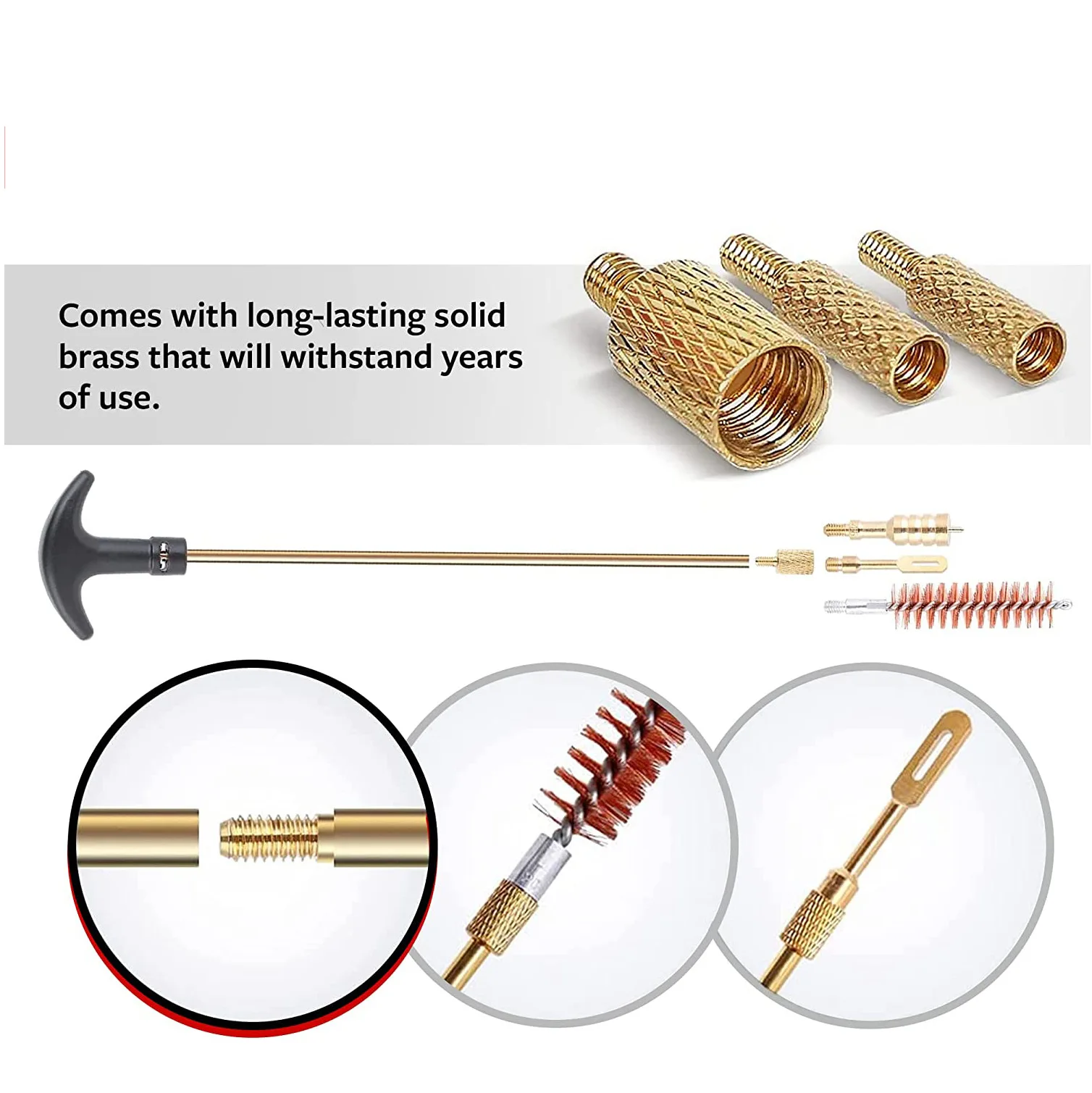 Kit limpieza armas de fuego cepillos latón soporte AK47 universal - imagen 2