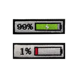 Parches de Velcro de potencia 99% 1% con personalidad bordada de carga para ropa, parche para mochila, zapatos deportivos de Anime, insignia de gancho y bucle