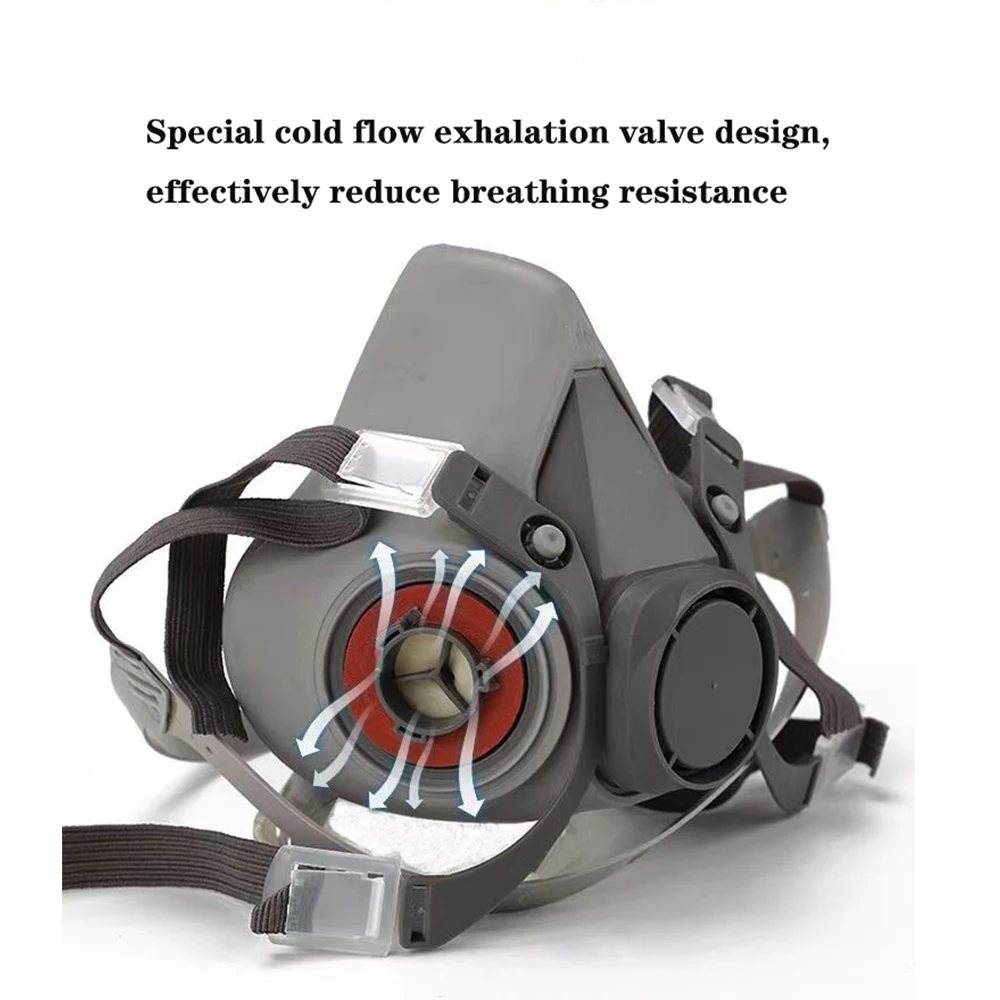 Máscara de Gas antiniebla 6200 a prueba de polvo, respirador Industrial de pulverización de pintura de media cara, apto para máscara de filtros de la serie 2091/6001 - imagen 2