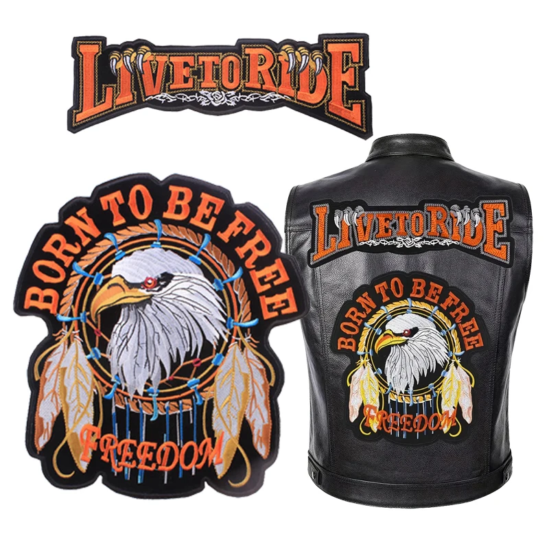 Parche trasero grande táctico bordado para motocicleta, parches termoadhesivos con calavera del Sur para planchar para ropa, bricolaje - imagen 3