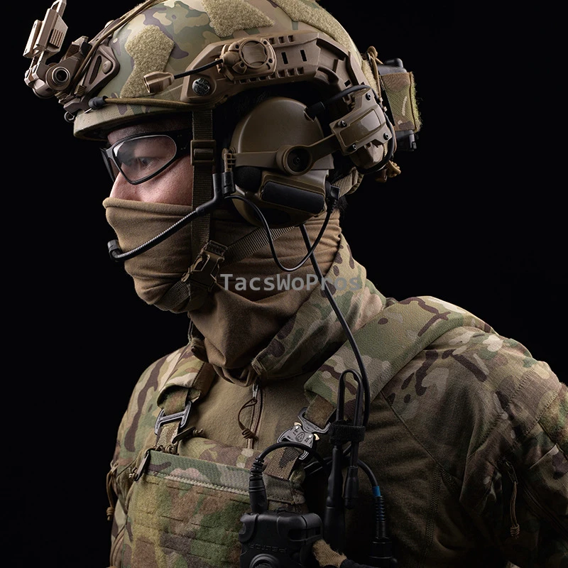 Orejeras de tiro con reducción de ruido para caza táctica al aire libre, auriculares de comunicación con captación de sonido, Protector auditivo montado en casco - imagen 4