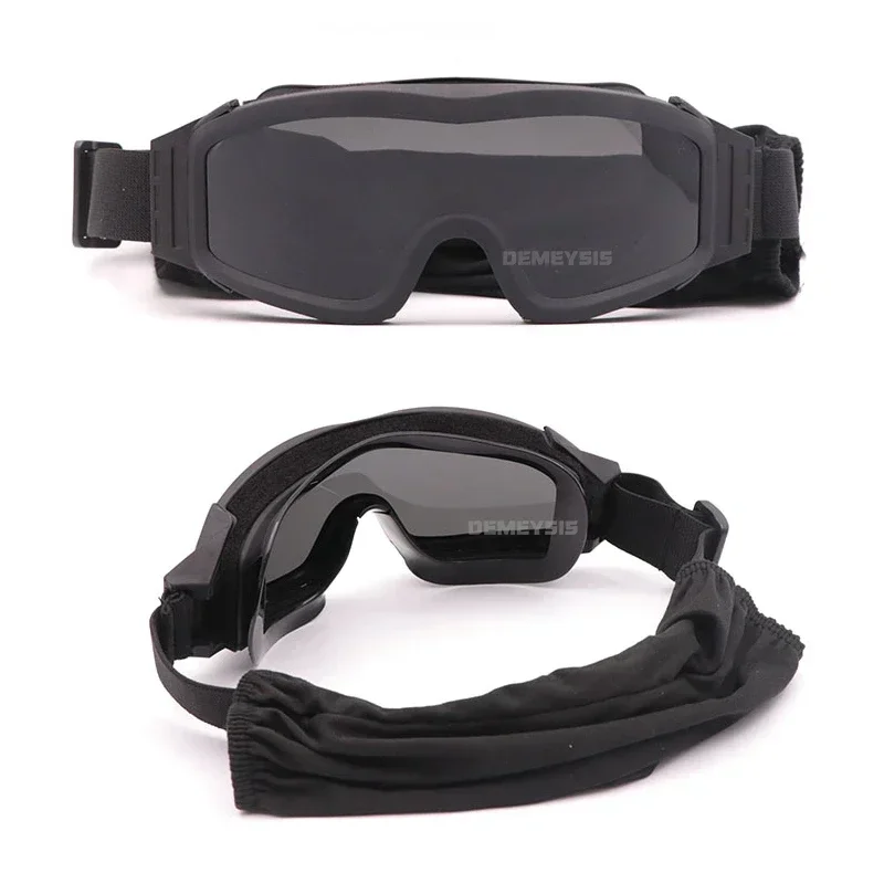 Gafas tácticas Airsoft, 3 lentes intercambiables, a prueba de viento, a prueba de polvo, para disparar, Motocross CS, gafas protectoras militares para deportes - imagen 3