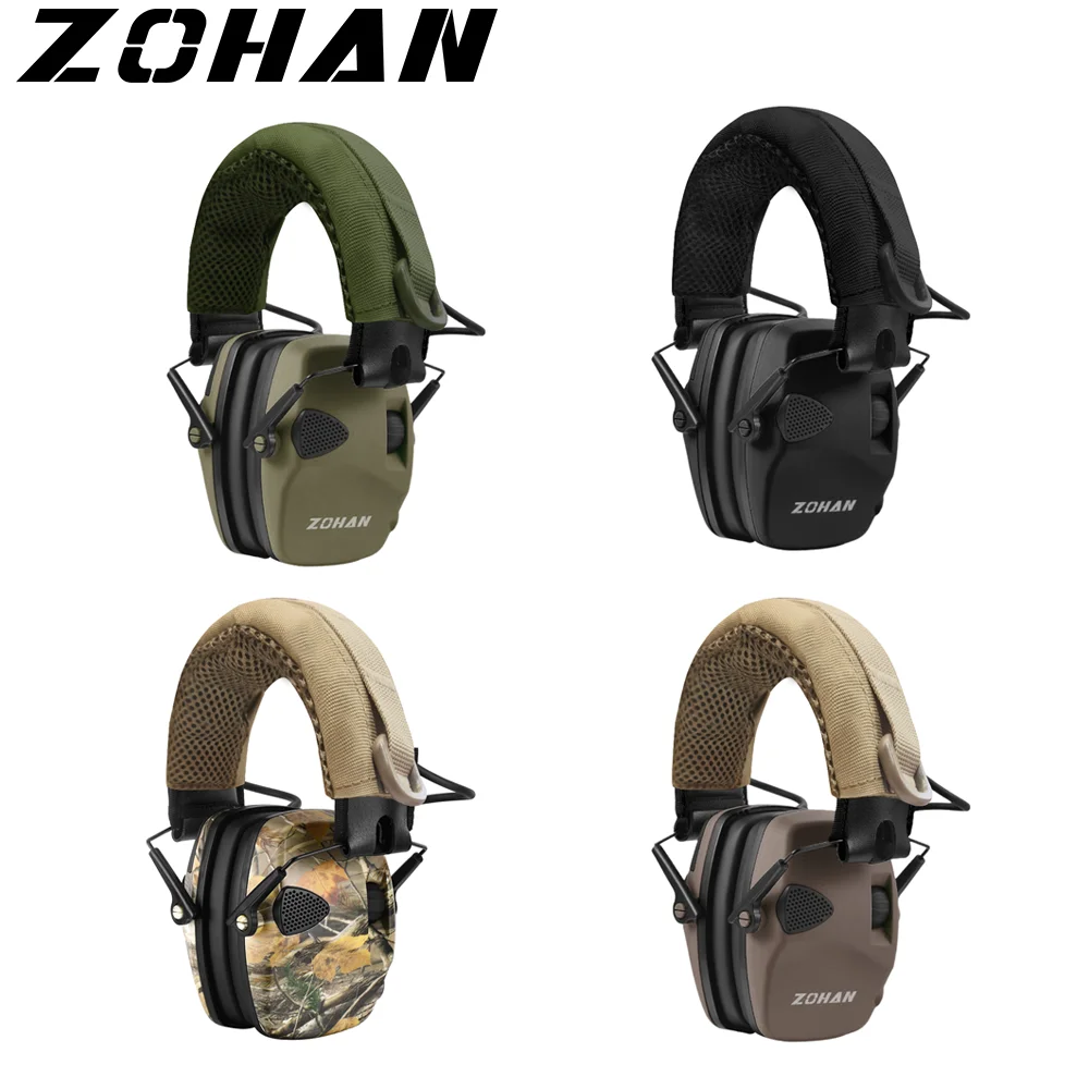 ZOHAN-orejeras electrónicas tácticas para tiro, con diadema, caza, reducción de ruido, protectores auditivos, cubierta para auriculares - imagen 2