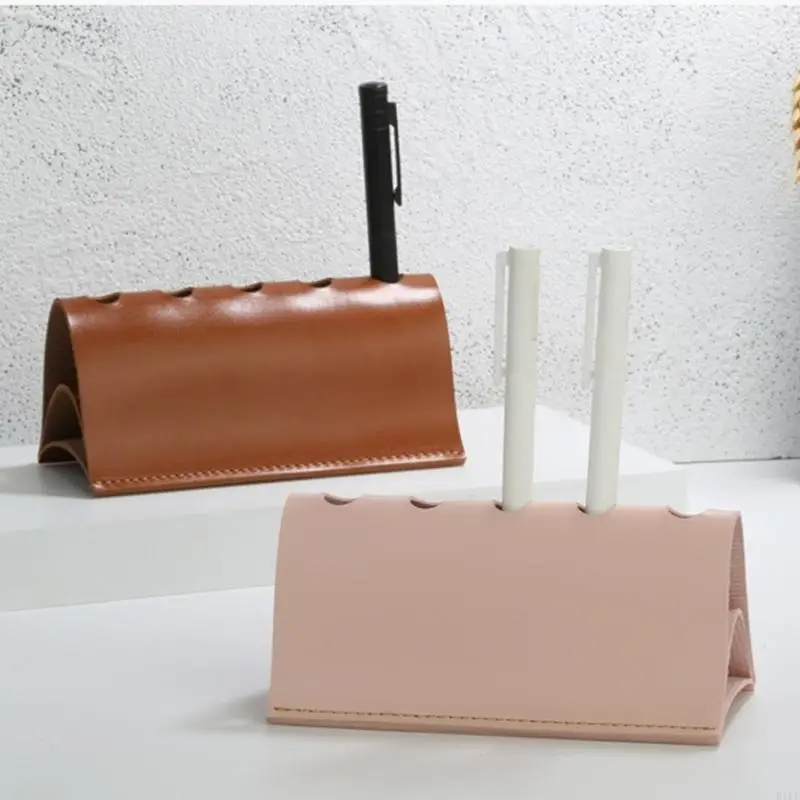 Organizadores pluma escritorio cuero con múltiples espacios para escribir herramientas suministros oficina y K1KF - imagen 2