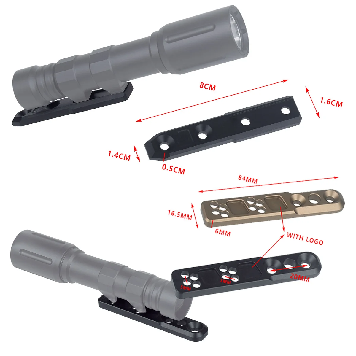 Soporte linterna ARIS SureFire M-Lok Keymod rail táctico encoding="UTF-8" />