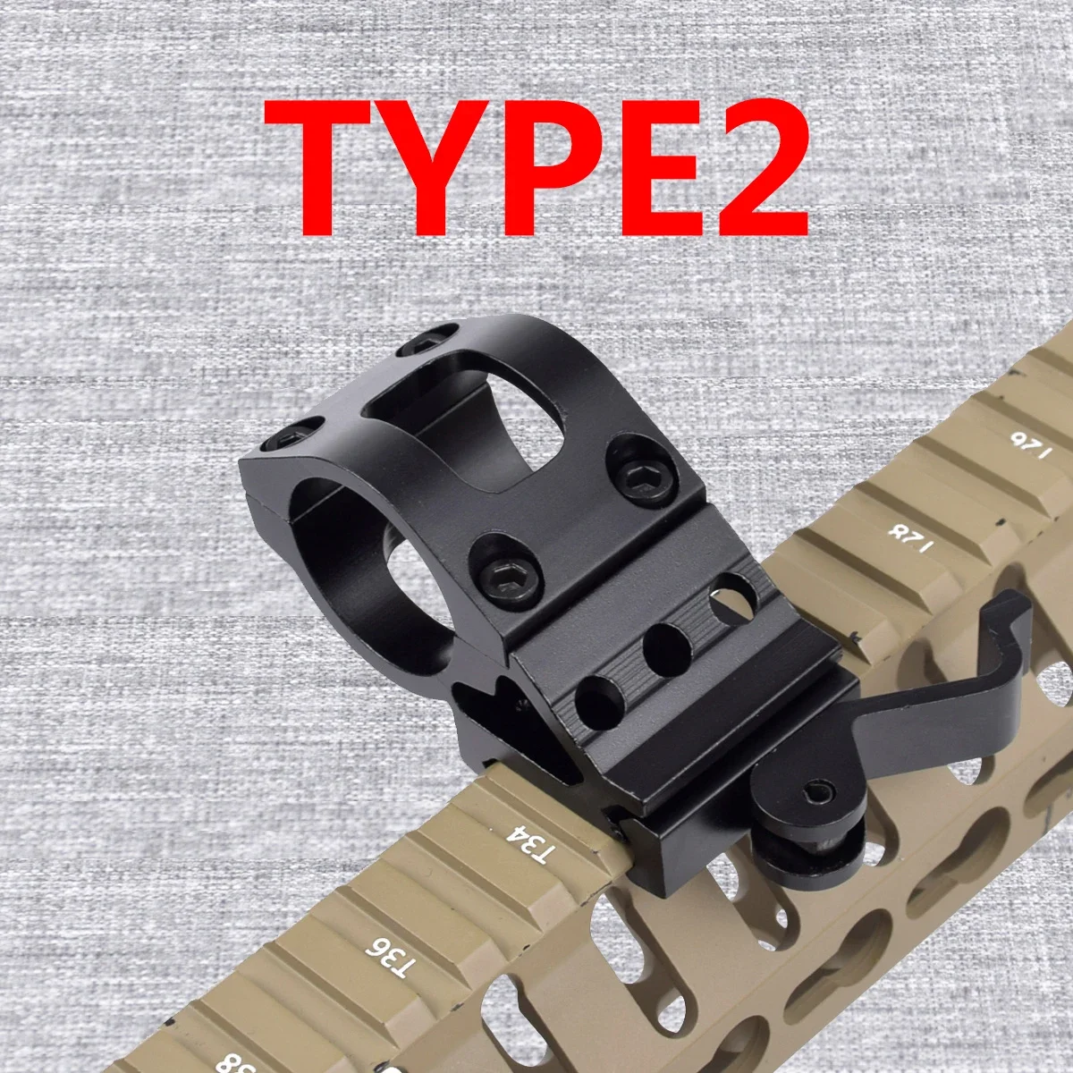 Soportes tácticos para alcance compensado de 25mm, soportes para linterna y antorcha para riel Picatinny estándar de 20mm - imagen 4