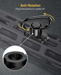 Adaptador de anclaje QD giratorio táctico para correa M-LOK 360°