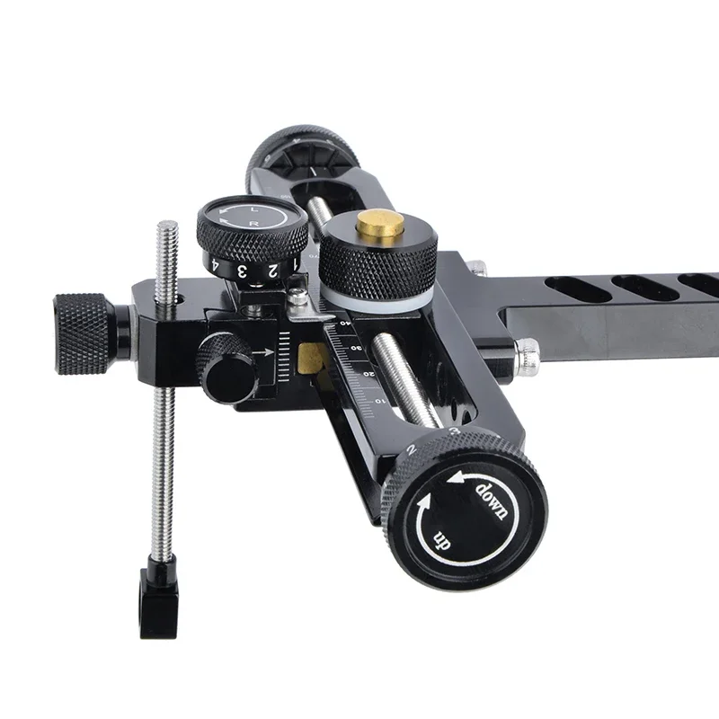 Mira de tiro con arco recurvo, ajuste de aleación de aluminio negro, escala transparente de precisión para tiro al aire libre, accesorios de caza - imagen 4