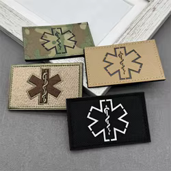 Parche reflectante IR de rescate médico Life Star, parche táctico médico de emergencia EMT EMS, insignias tácticas de gancho y bucle, Kit médico