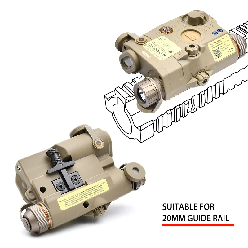 PEQ-15 táctica para Airsoft Scout, luz LED estroboscópica IR, con punto rojo, verde y azul, 20mm, LA-5B - imagen 3
